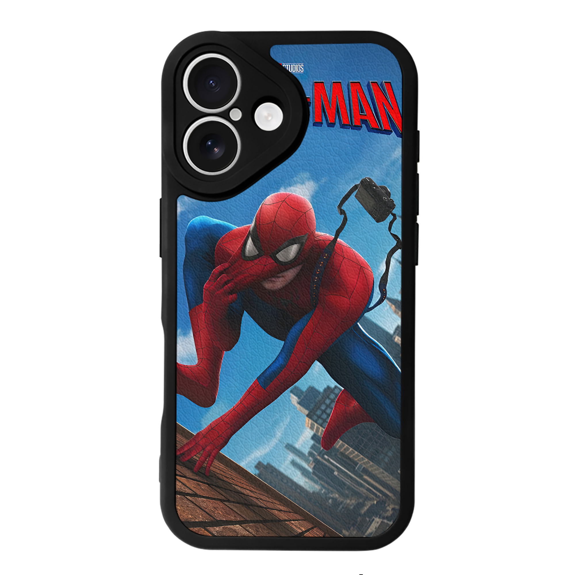 Spider Man スパイダーマン 【iPhone 16シリーズ対応】シリコンスマホケース（レザー調） 材質：シリコン